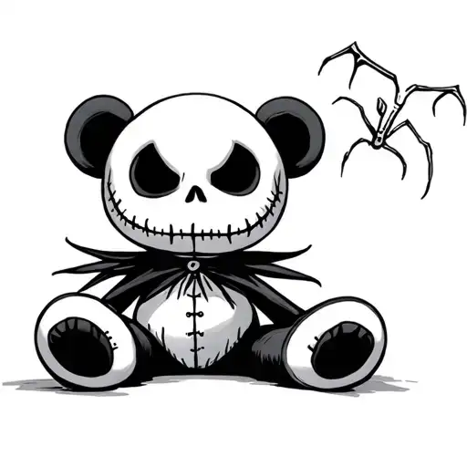 teddy bear jack skellington tattoo design idea