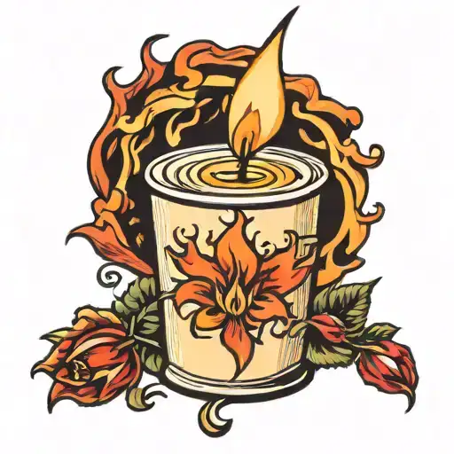 flame of a dying candle without foreign elements tattoo design idea