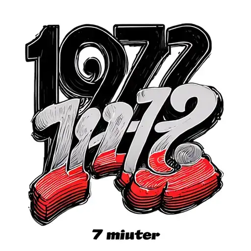 1979 written in type writter format with 7 minutes written in red through it tattoo design idea