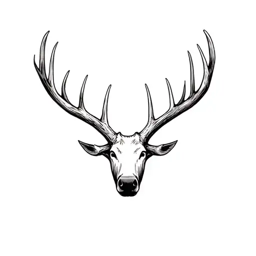 Moose antler inside tattoo design idea