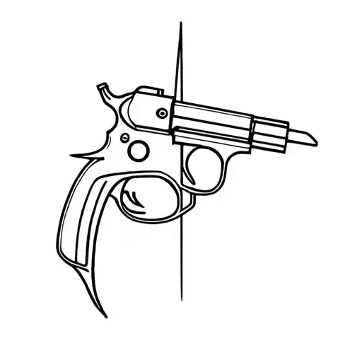 Ray gun intertwined tattoo design idea