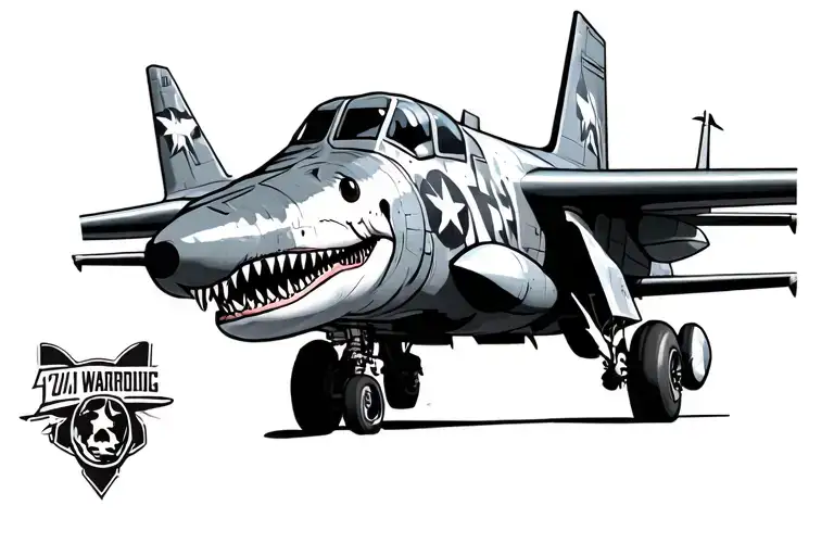 A-10 Warthog with shark nose art tattoo tattoo design idea