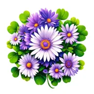 butterfly shamrock aster flower surrounded tattoo design idea