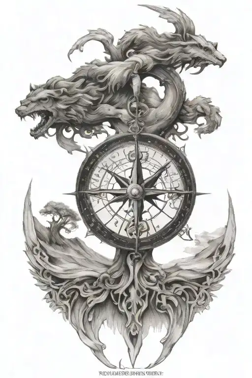norse compass tattoo design idea
