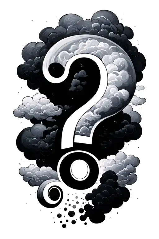 Cloud question Marks, I think therefore I am the way the truth and the life tattoo design idea