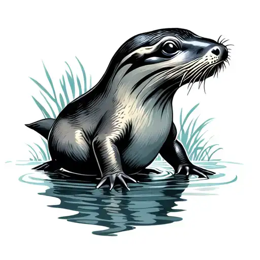 Platypus tattoo design idea