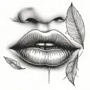 closed lips with a subtle sideways keyhole between them. The keyhole should be minimalistic and blend naturally tattoo design idea