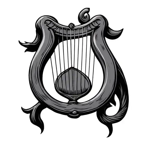 simple lyre biblical David tattoo design idea