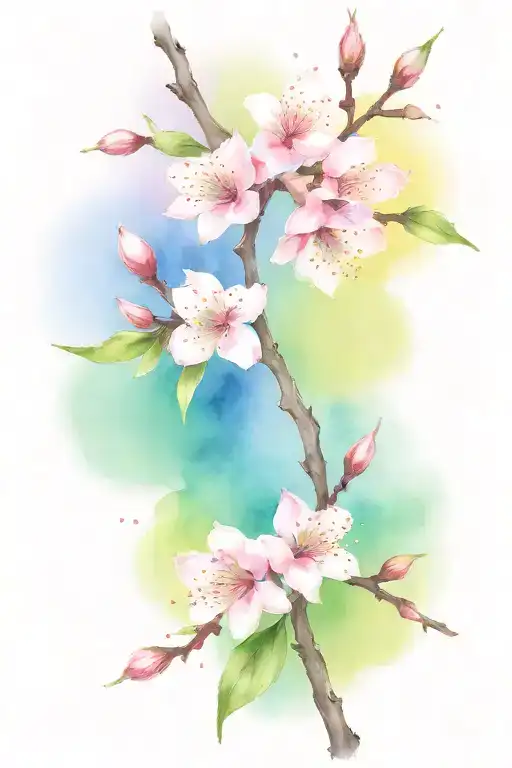 have a few more blooming flowers to cherry blossom branch tattoo design idea