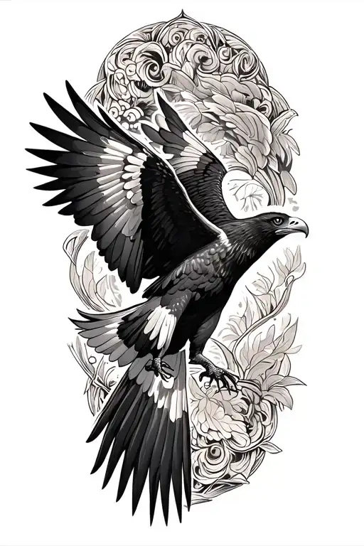 Ecuadorian condor soaring tattoo design idea