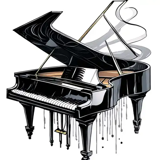 grand piano keys forming tattoo design idea