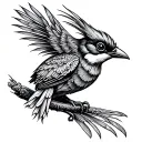 quetzal bird but ran tattoo design idea