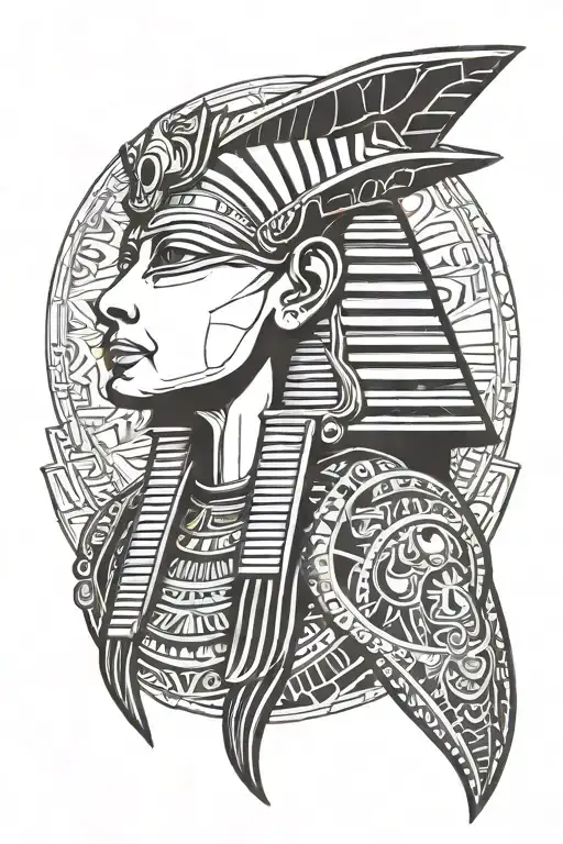 egyptian pharoh tattoo design idea