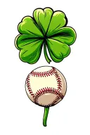 "Logan,Shani, Conner " baseball 4 leaf clover tattoo design idea
