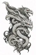 snake phoenix skull devil wolf Chinese mindset tattoo design idea