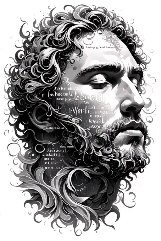 face of God breathing scripture verses flowing tattoo design idea