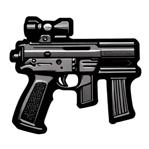 ak47 pistol silhouette made tattoo design idea