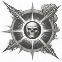 light rays coming light emanating light shining sun light strike thunder ضَوْئِيَّة tattoo design idea