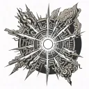 light rays coming light emanating light shining sun light strike thunder ضَوْئِيَّة tattoo design idea