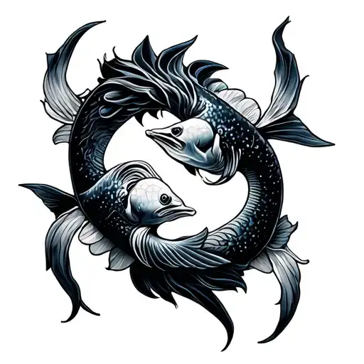Aquarius And Pisces tattoo design idea