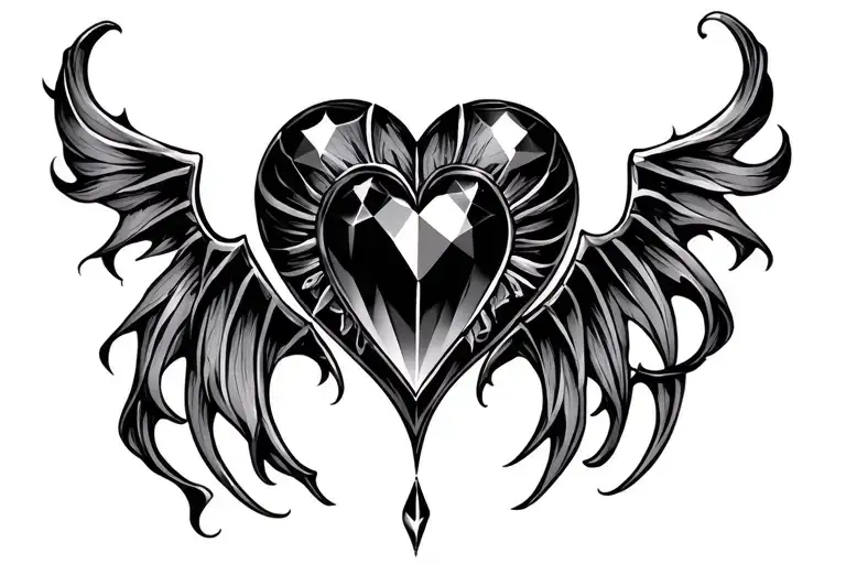 heart shape gem representing Lucifer's tear tattoo design idea