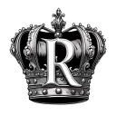 crown with R  tattoo design idea