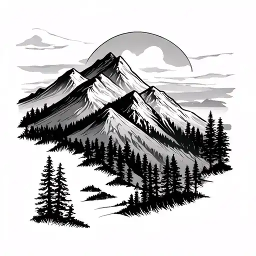 Appalachian Mountain tattoo design idea