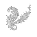paisley pattern incorporated tattoo design idea