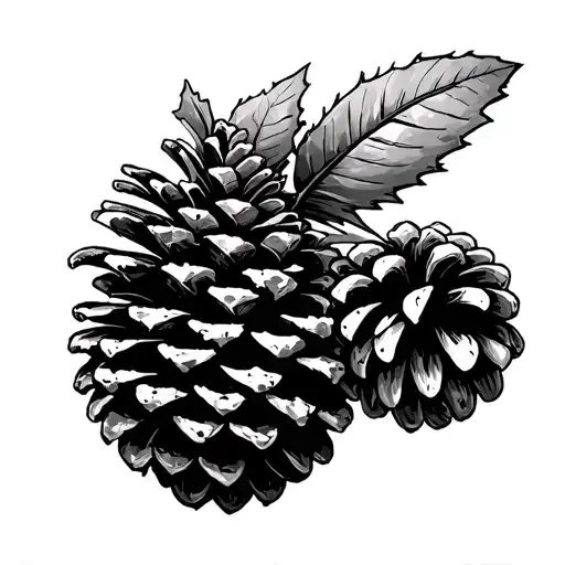 American sign language I love you pine cones tattoo design idea