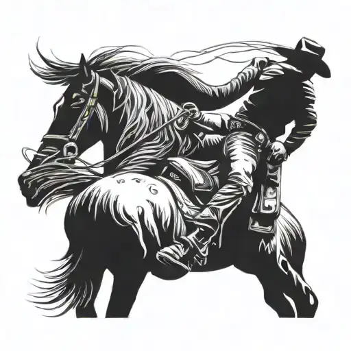 cowboy riding a horse tattoo design idea