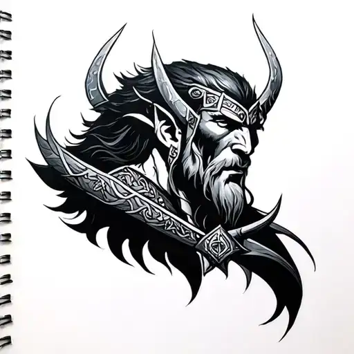norse mythology loki and tyr inspired tattoo tattoo design idea