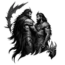 norse mythology loki and tyr inspired tattoo tattoo design idea