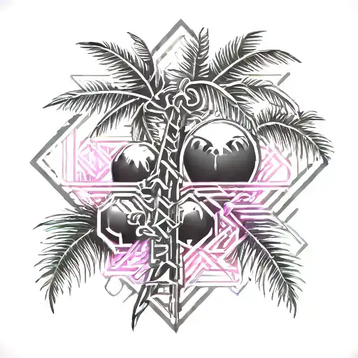 coconut tree tattoo design idea