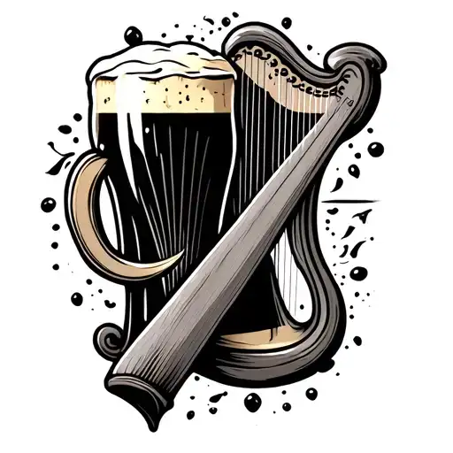 Guinness Harp tattoo design idea