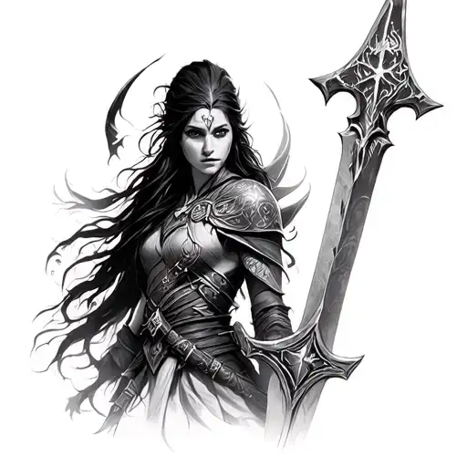 Rey Exánime World of Warcraft con la Frostmourne tattoo design idea