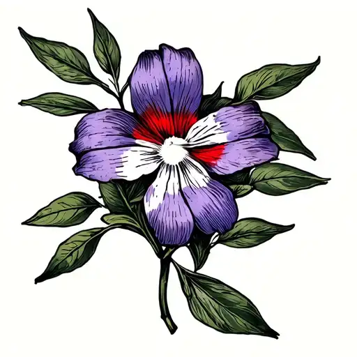 Minimalist tattoo: 5-petal flower, Dalmatian lace, lavender petal, red-white center (Croatia), olive branch. tattoo design idea