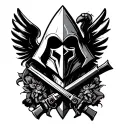 Combining the symbol of the Assassins and the German Nazis tattoo design idea