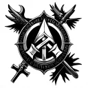Combining the symbol of the Assassins and the German Nazis tattoo design idea
