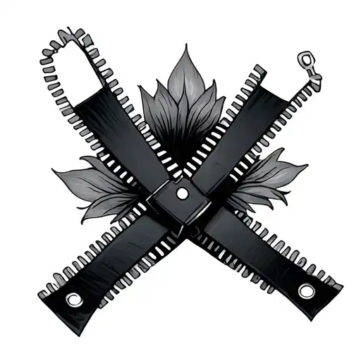 Zipper tattoo design idea