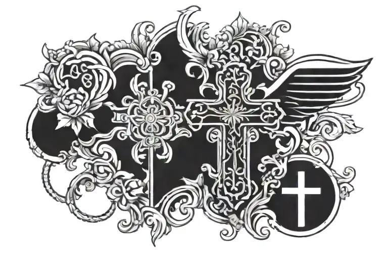 chest tattoo orthodox cross tattoo design idea