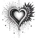 A dynamic composition of symbols like love, truth, humanity, destiny, courage, honor, hope,  tattoo design idea