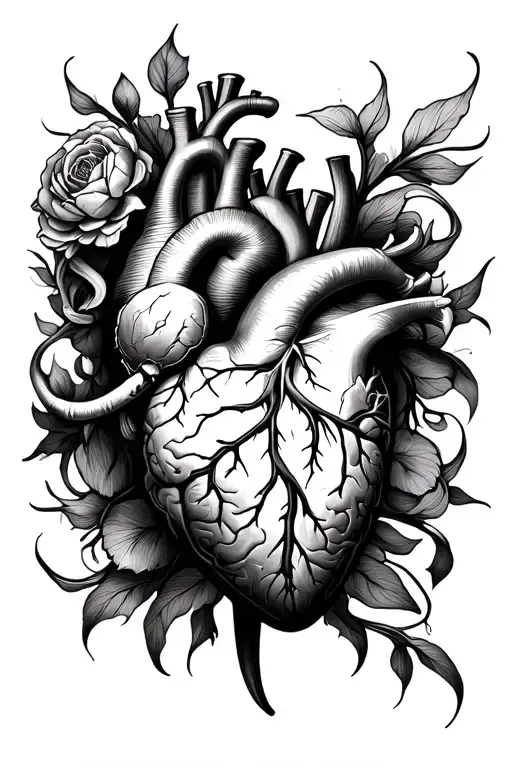 Brain vs. heart tattoo design idea