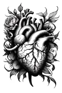 Brain vs. heart tattoo design idea
