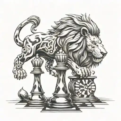 lion king chess piece tattoo design idea