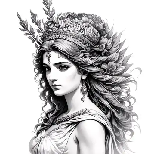 Nyx Greek goddess tattoo design idea