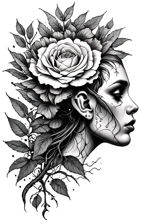 make me a tattoo design that represents overcoming adversity and trauma, resulting in mental and emotional growth tattoo design idea