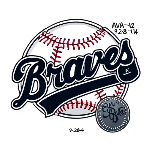 "Ava 9-28-14" Atlanta Braves tattoo design idea