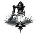 Miners Lamp tattoo design idea