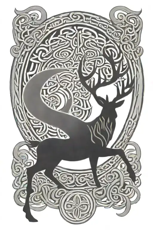 newgrange stag celtic tattoo design idea
