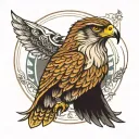 hawk and third eye tattoo design idea